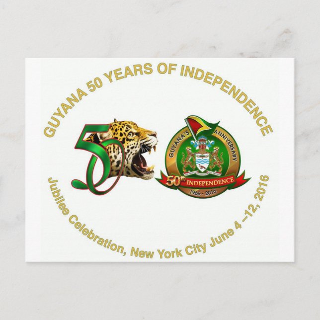 Guyana-jubileumskort Vykort (Framsida)