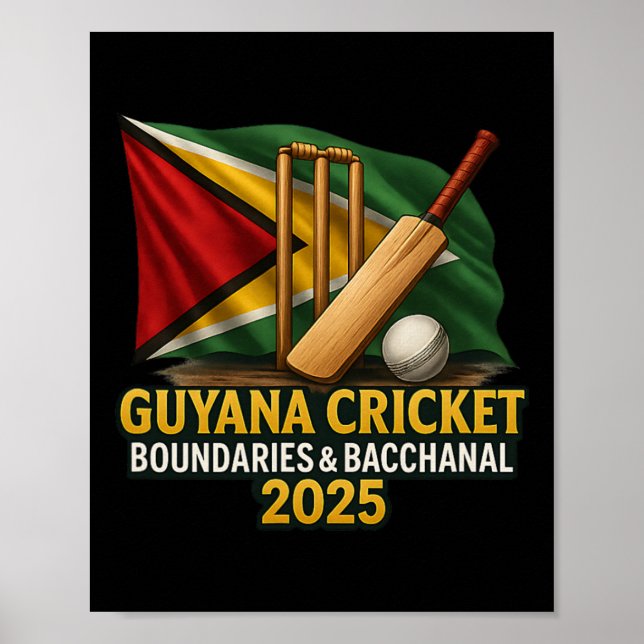 Guyana Karibisk cricket 2025 Gränser Och Cchan Poster (Framsidan)