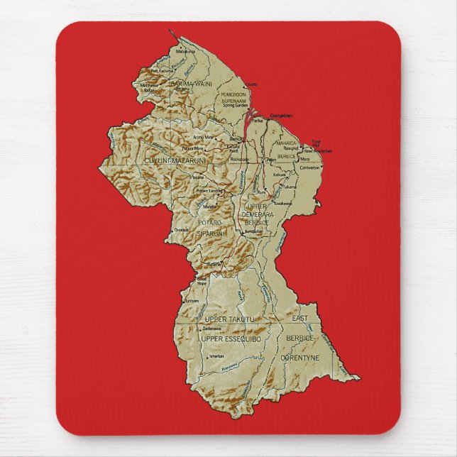 Guyana karta Mousepad Musmatta (Framsidan)