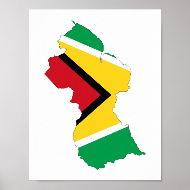 guyana land flagga-formsymbol för karta poster (Framsidan)