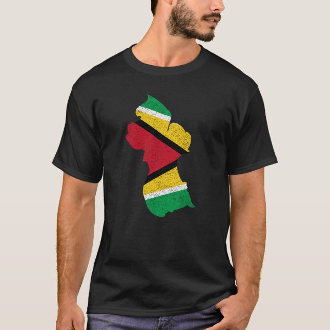 Guyana land med Guyanese flagga T-shirt (Framsida)