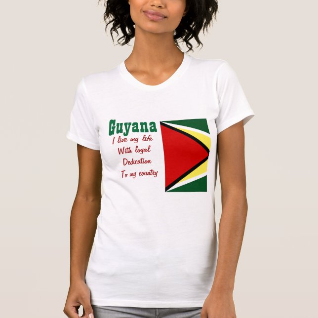 Guyana lojalitet mot mina t-shirts med land (Framsida)