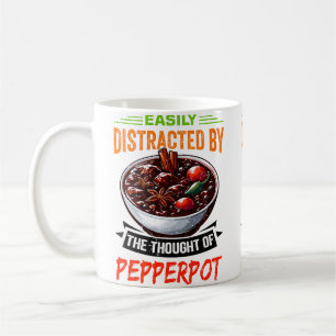 Guyana mat med guyansk pepparpotta kaffemugg
