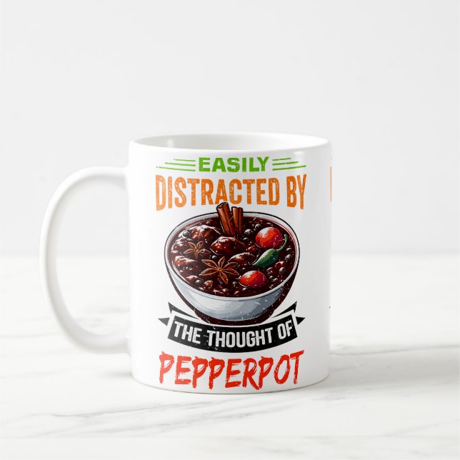 Guyana mat med guyansk pepparpotta kaffemugg (Vänster)