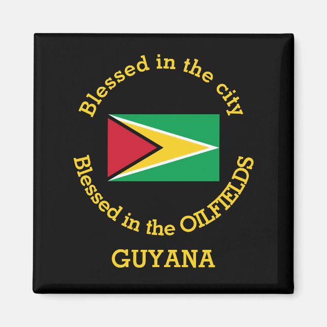 GUYANA-OLJA som är välsignad med Personligen Oljef Magnet (Framsidan)