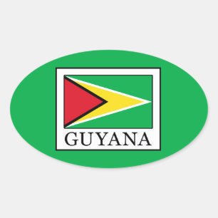 Guyana Ovalt Klistermärke