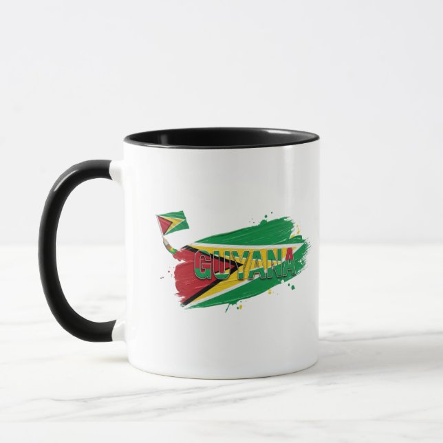 Guyana Penseldesign | Karibisk stolthet Mugg (Vänster)
