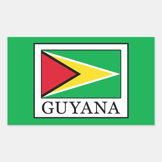 Guyana Rektangulärt Klistermärke (Framsida)