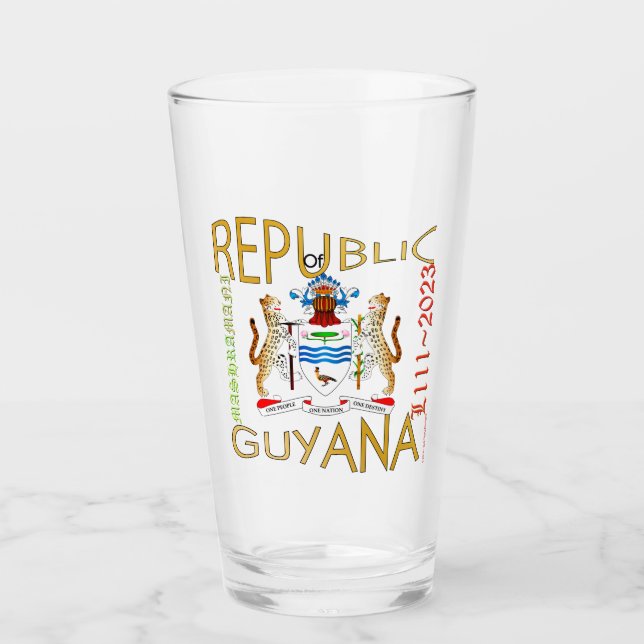 Guyana Republika Jubilee American stil pint glass Glaskopp (Framsida)