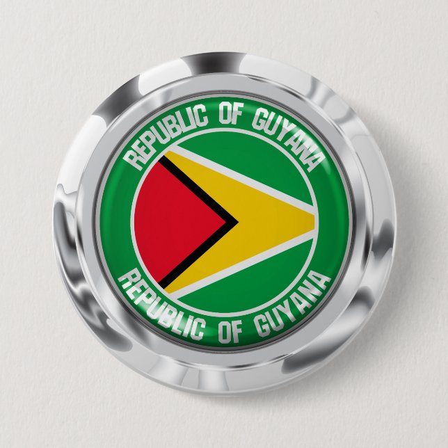Guyana Round Emblem Knapp (Framsida)