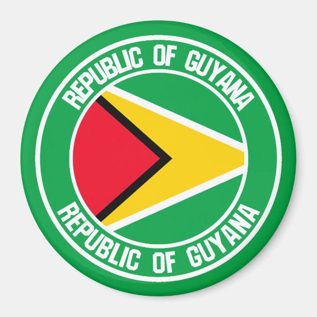 Guyana Round Emblem Magnet (Framsidan)