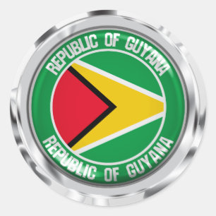 Guyana Round Emblem Runt Klistermärke
