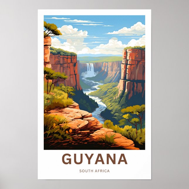 Guyana South Afrika Travel Print Poster (Framsidan)