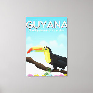 Guyana South American-paradis reseaffisch Canvastryck