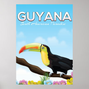 Guyana South American-paradis reseaffisch Poster