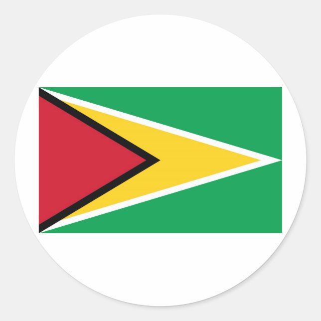Guyana Sticker Runt Klistermärke (Framsida)