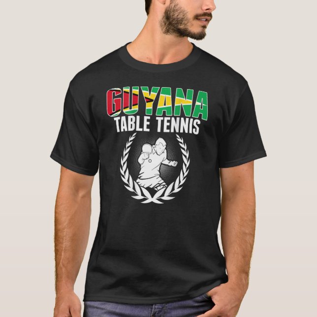 Guyana Table Tennis  Guyanese Ping Pong Team Suppo T Shirt (Framsida)
