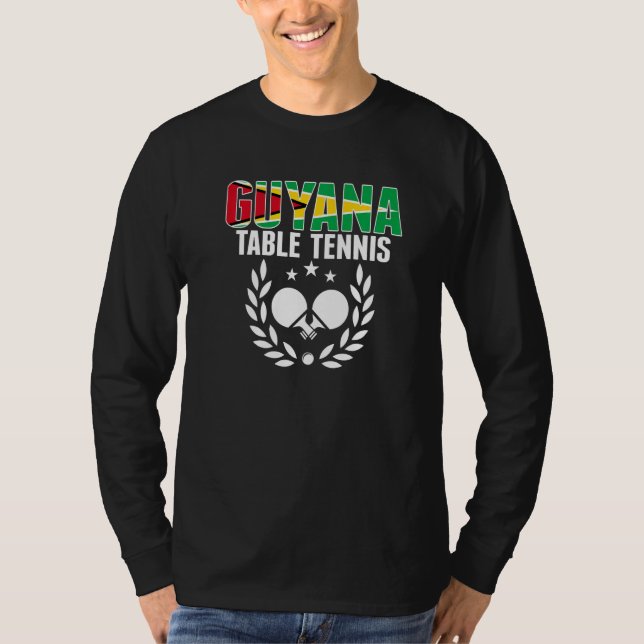 Guyana Table Tennis  Guyanese Ping Pong Team Suppo T Shirt (Framsida)