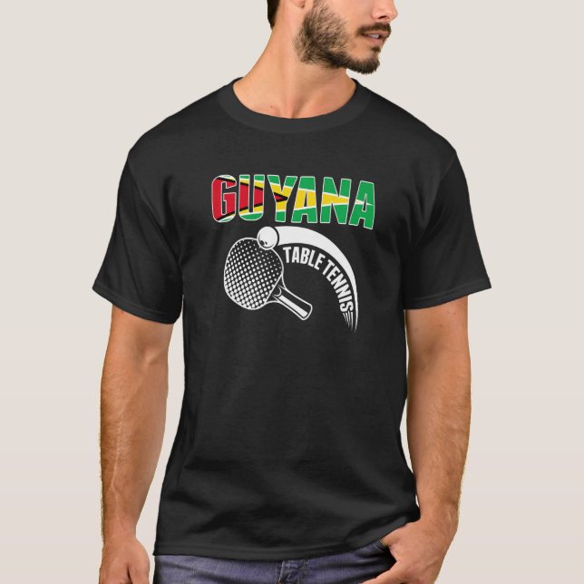 Guyana Table Tennis   Support Guyanese Ping Pong T T Shirt (Framsida)