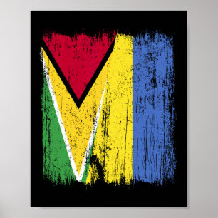 Guyana Ukraina Halv Flagga Guyanesiska Ukrainska A Poster