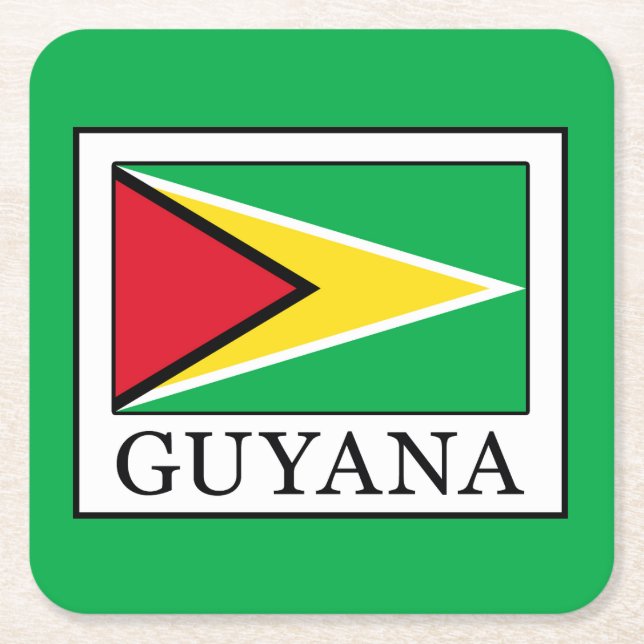 Guyana Underlägg Papper Kvadrat (Framsidan)