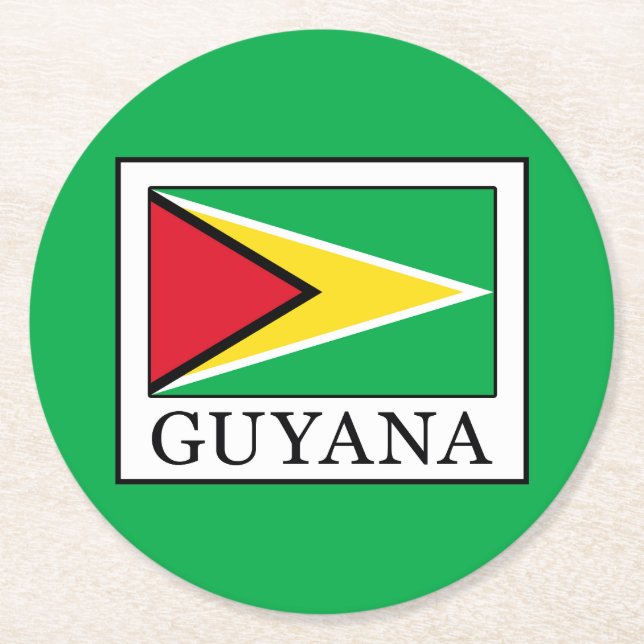 Guyana Underlägg Papper Rund (Framsidan)