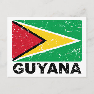 Guyana Vintage Flagga Vykort