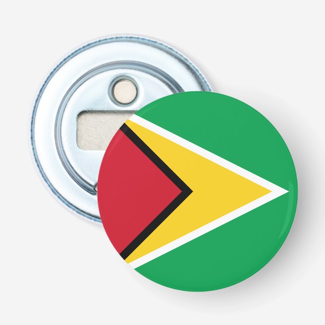 Guyanas flagga flasköppnare (Framsidan)