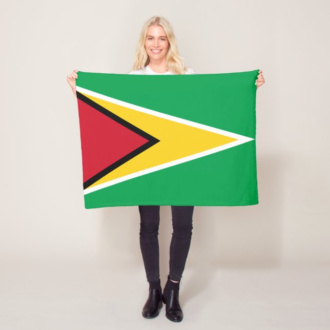 Guyanas flagga fleecefilt (På plats)
