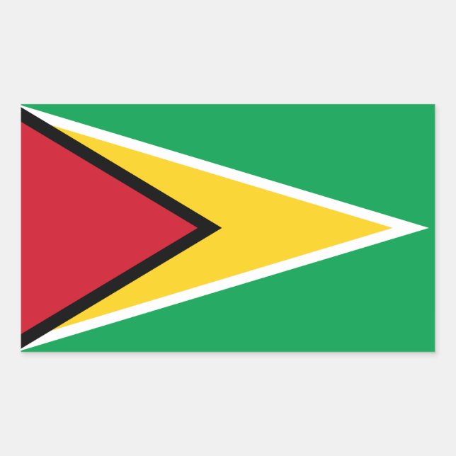 Guyanas flagga rektangulärt klistermärke (Framsida)