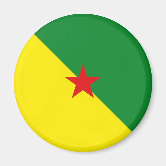 Guyane Fisheye Flagga Magnet (Framsidan)