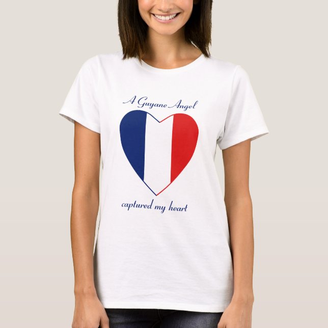 Guyane Flag Hjärtat T-Shirt (Framsida)