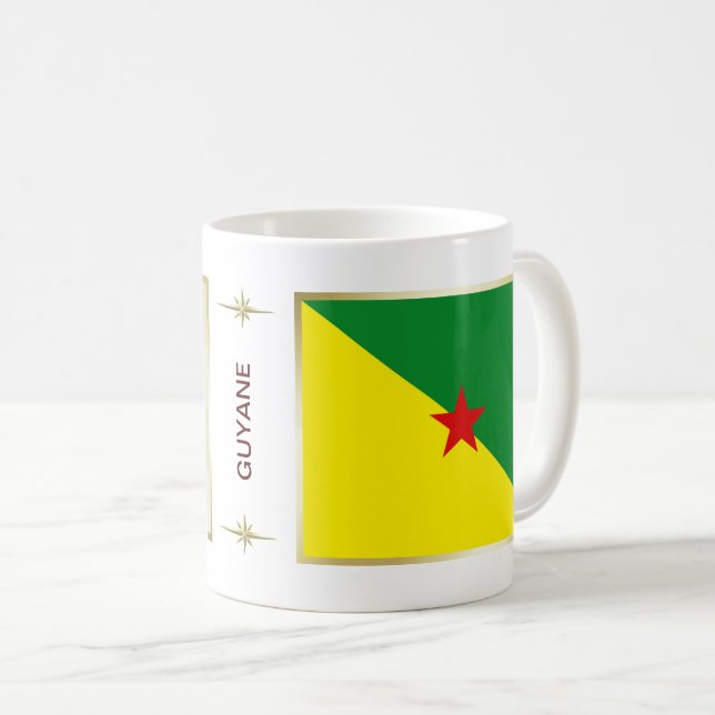 Guyane Flagga + Karta Mugg (Framsida höger)