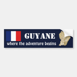 Guyane flagga + Kartabildekal Bildekal