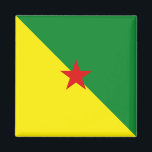 Guyane Flagga Magnet<br><div class="desc">Dekorativ magnet med flagga Guyane/Fransk Guiana - Anpassa: justera bilder; lägga till en namn/slogan för personliga presentationer; lägg till en logotyp för företag/klubb för marknadsföringsobjekt © 2020 FlagAndMap.</div>