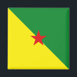 Guyane Flagga Magnet<br><div class="desc">Dekorativ magnet med flagga Guyane/Fransk Guiana - Anpassa: justera bilder; lägga till en namn/slogan för personliga presentationer; lägg till en logotyp för företag/klubb för marknadsföringsobjekt © 2020 FlagAndMap.</div>