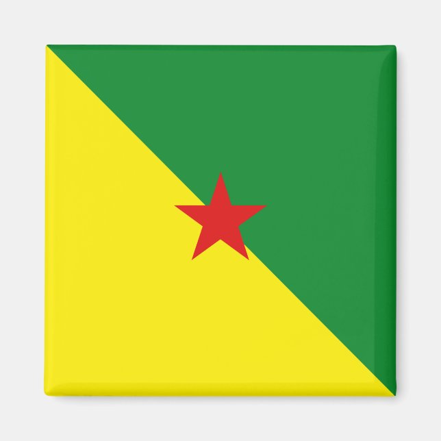 Guyane Flagga Magnet (Framsidan)