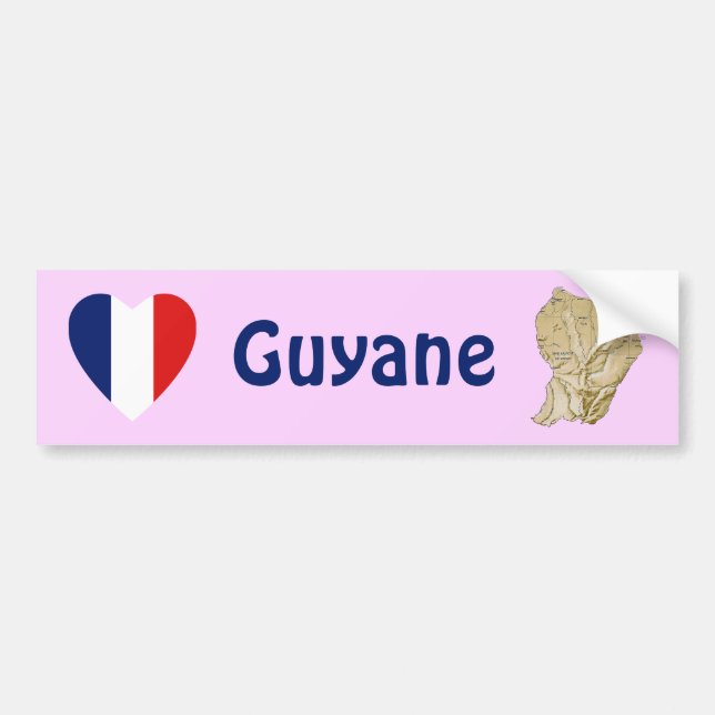 Guyane flaggahjärta + Kartabildekal Bildekal (Framsidan)