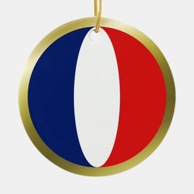 Guyane flaggprydnad julgransprydnad keramik (Framsidan)