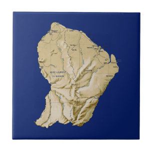 Guyane kartbild kakelplatta