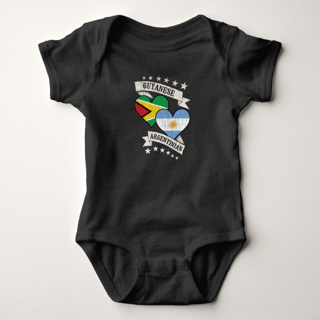 Guyanese Argentinian Heart Flaggor Guyana Argentin T Shirt (Framsida)