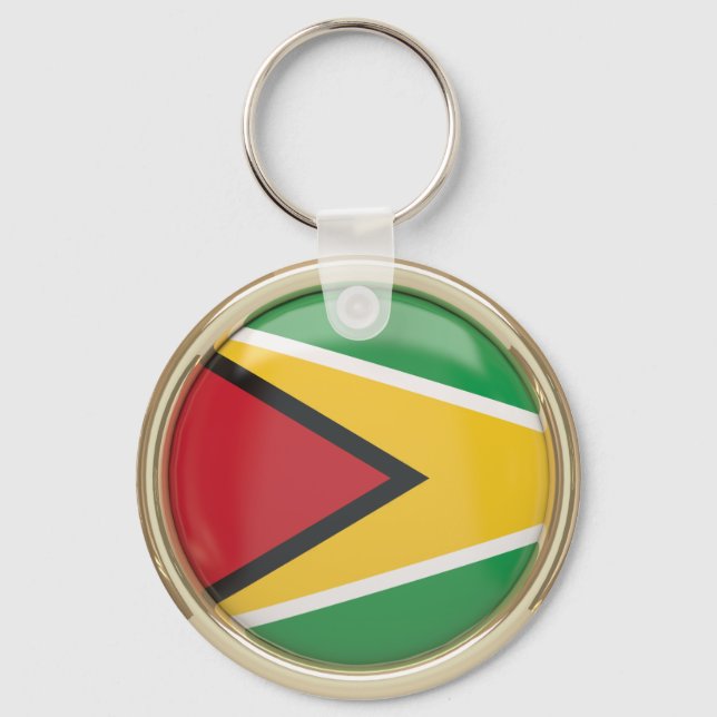 Guyanese Flagga Keychain Nyckelring (Framsida)