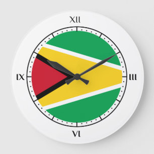 Guyanese flagga stor klocka