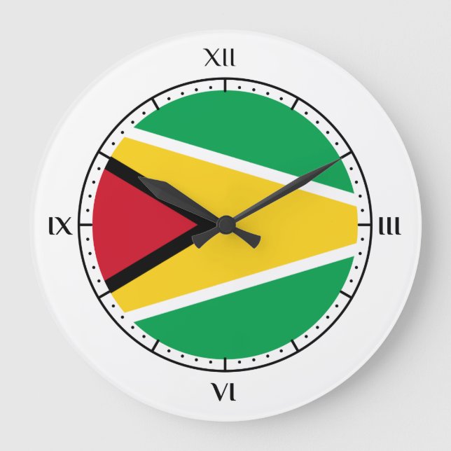 Guyanese flagga stor klocka (Framsida)