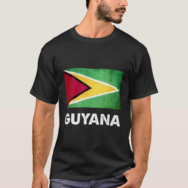 Guyanese Guyana Flagga T Shirt (Framsida)