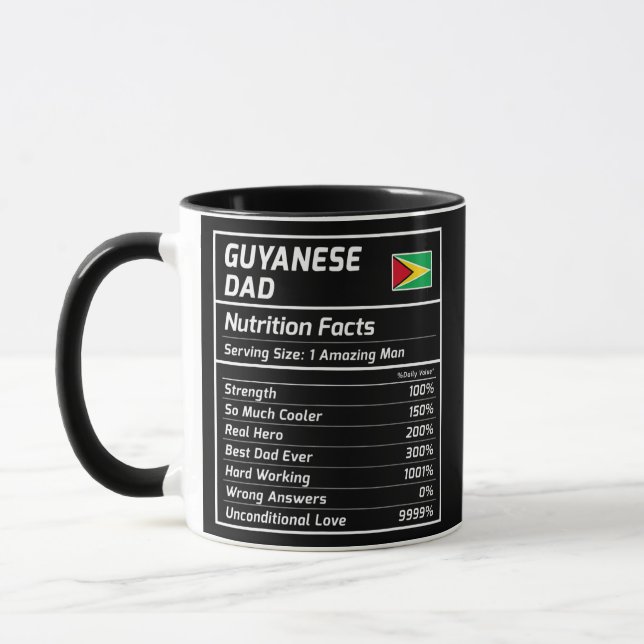 Guyanese Pappa Nutrition Facts Proud Guyana Mugg (Vänster)