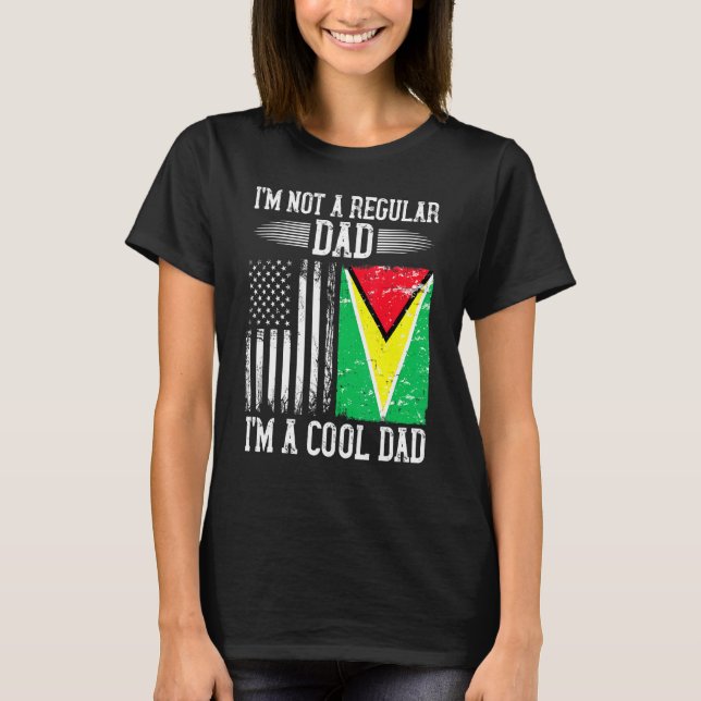 Guyanesisk amerikansk Flagga Guyana Root Pappa T Shirt (Framsida)