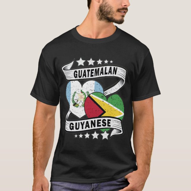 Guyanesiska och guatemelanska Flagga T Shirt (Framsida)