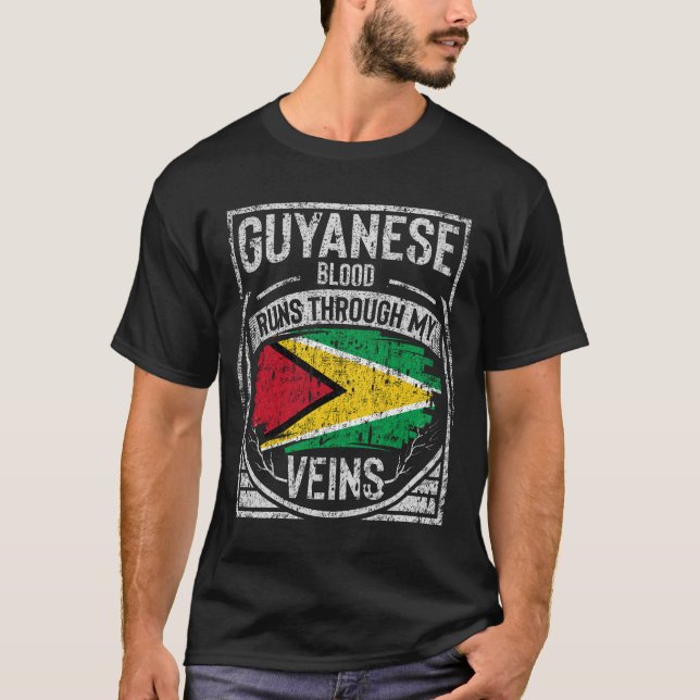 Guyanskt blod Springa genom mina Veins T Shirt (Framsida)