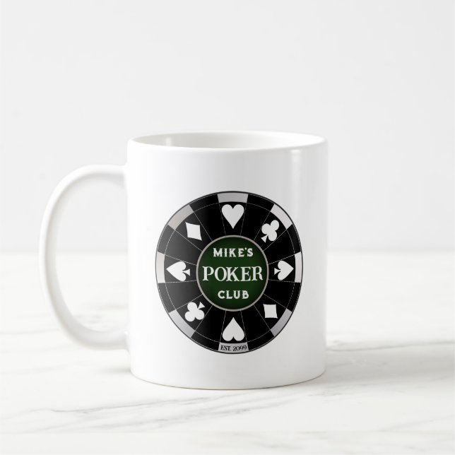 Guy's Gals Poker Klubb Black Poker Chip Coffee Mug Kaffemugg (Vänster)